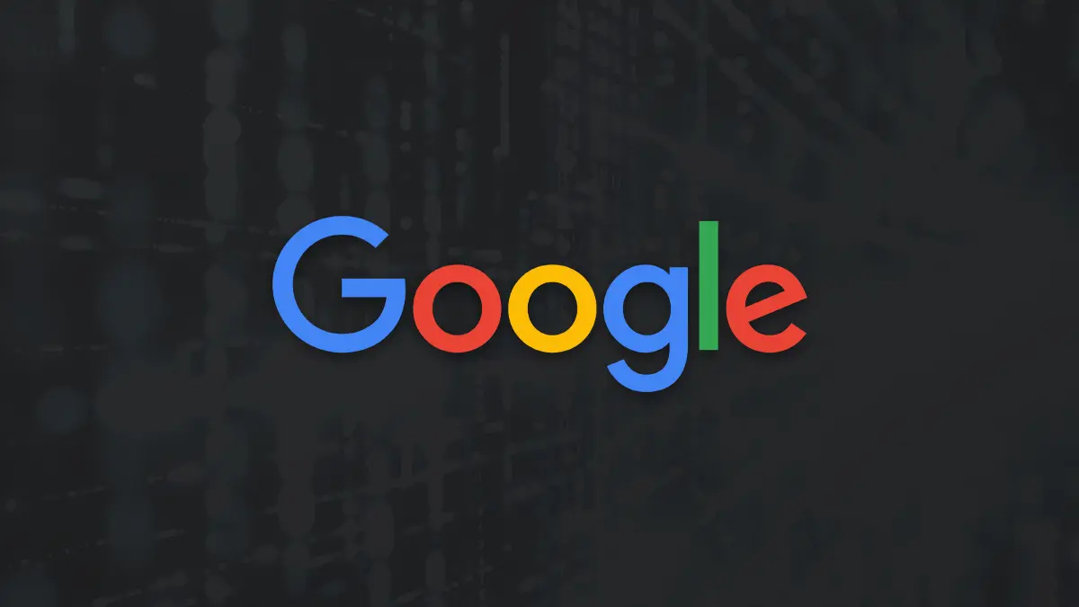 Google logo with tech background